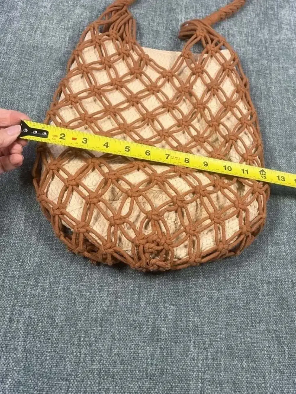 Macrame and Straw Bucket Tote Cottagecore Bag  Braided Handles beachy